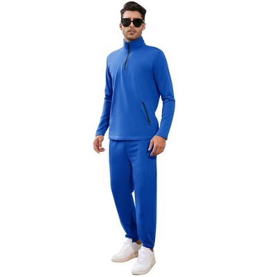 WhizMax Men's Half-Zip Golf Sportswear 21-Piece Hooded Tracksuit for Casual Running Sports Set