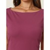 Hobemty Women's Sleeveless Boat Neck Casual Office Sheath Dress - 4 of 4