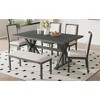 NicBex 6 Pieces Dining Table Set with 4 Dining Chairs and Bemch,Modern 59 Inch Kitchen Table & Chairs Set for 4-5 - 2 of 4