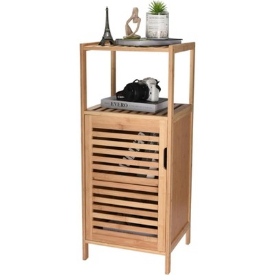 Natural Bamboo Multi-Tier Revolving Shoe Rack Cabinet