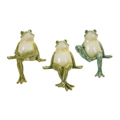 Melrose Stone Garden Frog Shelf Sitter (Set of 3)