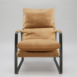 Art Leon Comfortable and Luxury Genuine Leather Accent Lounge Chair - 1 of 4