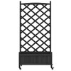 vidaXL Outdoor Flower Box with Trellis - Solid Fir Wood Planter on Wheels, Black, 29.5"x13.8"x62" for Garden, Patio - 4 of 4