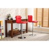 Roundhill Furniture Swivel Elegant PU Leather Modern Adjustable Hydraulic Bar Stools, Red, Set of 2 - 4 of 4
