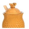 Storied Home Yellow with Decorative Bees Stoneware Honey Jar with Lid & Wood Honey Dipper (Set of 2 Pieces) - 2 of 4