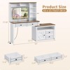 LED Vanity Desk with Mirror, 5 Drawers & 6 Shelves, Extendable Makeup Table w/ Power Outlet - for Bedroom - 2 of 4