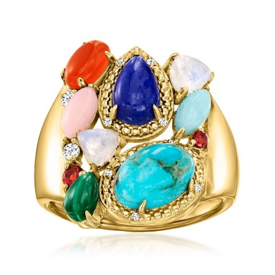Ross-Simons 4.18 ct. t.w. Multi-Gemstone Ring in 18kt Gold Over Sterling