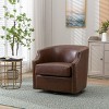 Swivel Barrel Accent Chair, Mid-Century Club Chair with Copper Nailhead Trim for Living Room – Cuddlewood - 2 of 4