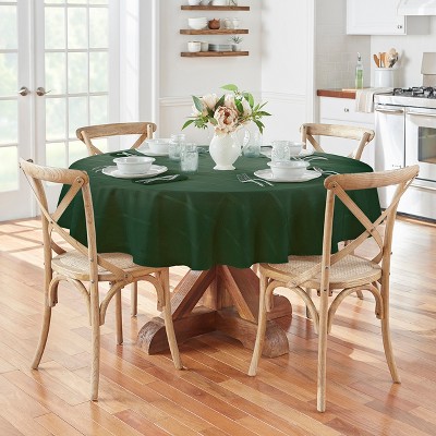 Holly Green 90" Round Polyester Plaid Tablecloth
