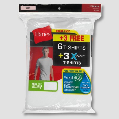 Hanes Men's P6 Comfort Soft Crew T-Shirt + 3 Bonus Pack Xtemp Crew ...