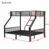 PAGED Twin XL Over Queen Metal Loft and Bunk Bed with Ladder and Slats Support for Adults Teens, Black - 3 of 4