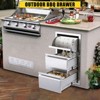 Outdoor Kitchen Drawers with Dividers, Stainless Steel Built-In Single Barbecue Drawer, Built-In Kitchen Island Access Drawer with Ventilation Panel - 3 of 4