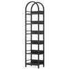 Resenkos Bookshelf, Bookcase Standing Shelf Unts,6-Tier Bookshelf, 78.7" Narrow Bookcase Arched Display Shelf,Black - 4 of 4