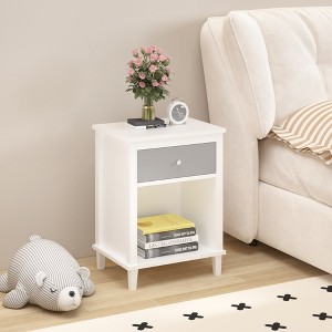 Rbied 26.77''H Wooden Nightstand with Drawer and Open Shelf for Kids, Adults - 1 of 4