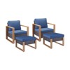 Gymojoy 4 Pieces Outdoor Patio Club Chair Ottoman High Back Chair Ottoman Set - 3 of 4