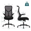 CAVINAS Office Chair with Flip-up Armrests,Modern Desk Chair with Lumbar Support for Adult,Student - 3 of 4