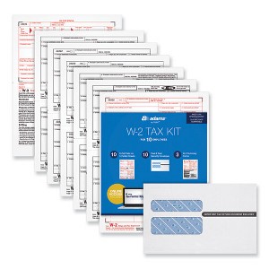 Adams W-2 Online Tax Kit, Fiscal Year: 2023, Six-Part Carbonless, 8 x 5.5, 2 Forms/Sheet, 10 Forms Total - 1 of 4
