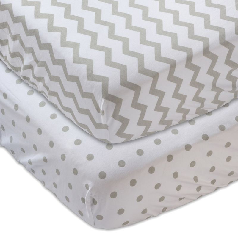 Ely's & Co. Baby Fitted Crib Sheet 100%  Combed Jersey Cotton 2 Packs Gender Neutral, 1 of 8