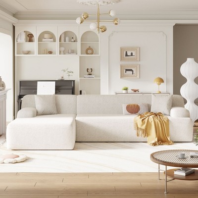NicBex Couches for Living Room Modern Large L-Shape Modular Sectional Sofa Free Combination Upholstered 3-seater Sofa with Pillows