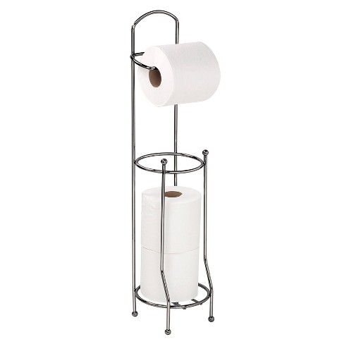 Toilet Paper Holder Stand with Reserve and Dispenser for 4 Mega