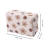 Unique Bargains Portable Print Makeup Bag White Coffee Color 1 Pc - 2 of 4