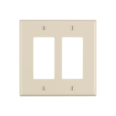 Leviton Decora Light Almond 2 gang Thermoset Plastic Decorator Wall Plate 1 pk