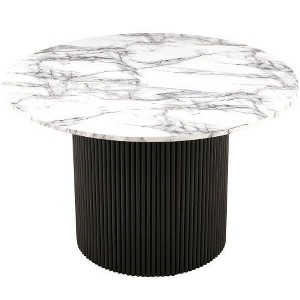 CENGHU Wood Round Dining Table for 4, Modern Farmhouse Kitchen Table, End Table with Wood Strip Base for Kitchen, Living Room, Dining Room - 1 of 4