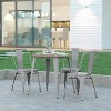 Emma and Oliver Indoor/Outdoor Dining Table, 30" Round All Weather Poly Resin Top with Steel Base - 2 of 4