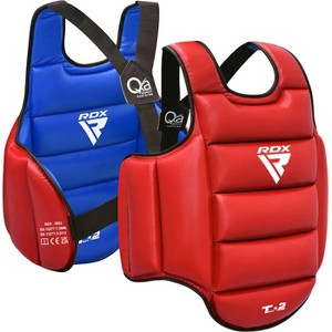 RDX Sports T2 Reversible Chest Guard Body Protector Premium Quality For Sparring, Martial Arts, Kickboxing, Taekwondo, Karate - Red/Blue - S/M - 1 of 4