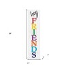 HomeRoots 36" White And Red Solid Wood Hey Friends Porch Sign - 3 of 4