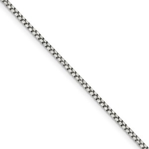 Black Bow Jewelry 1.75mm Sterling Silver Diamond Cut Solid Round Box Chain Necklace - 1 of 4