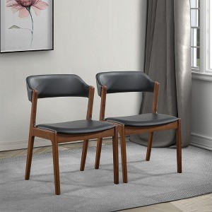 NicBex Mid-Century Modern Fabric Upholstery Dining Chair Set of 2 with Solid Wood Legs Kitchen Side Chairs for Living room - 1 of 4
