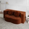 78.7" Modern Convertible Floor Sofa Bed with Round Pillows, Plush Corduroy Sleeper for Small Spaces and Guest Rooms -3irtyhousy - 2 of 4