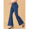 Allegra K Women's Vintage High Waist Stretch Denim Bell Bottoms Jean Pants - 2 of 4