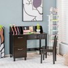 Costway Kids Wooden Study Desk & Chair Writing Table w/Drawer Storage Cabinet - 2 of 4