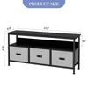 TV Stand with 3 Fabric Drawers, TV Cabinet for 55 Inch TV, Modern Living Room Storage TV Stand, Entertainment Center with Open Space - 2 of 4