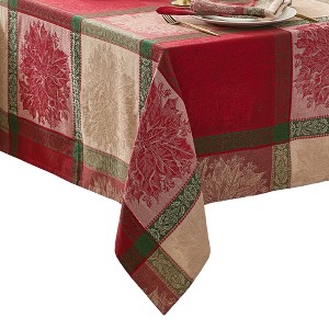 Elrene Prestige Poinsettia Jacquard  Tablecloth - Elrene Home Fashions - 1 of 2