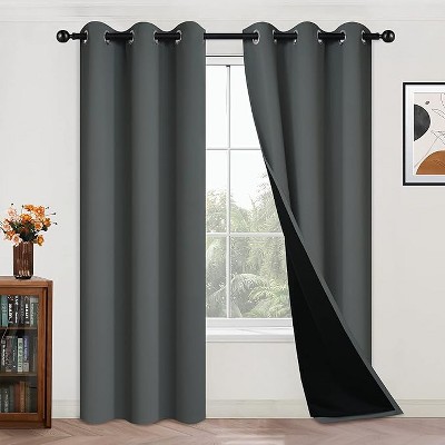 Yakamok Room Darkening Thermal Insulated Blackout Curtains for Bedroom (42Wx84L,Dark Grey 2 Panels)