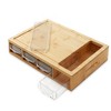 Unibos Bamboo Chopping Board with 4 BPA Free Plastic Drawer/Trays with lids  Kitchen Set-100