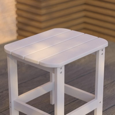 White Poly Resin 21" Indoor/Outdoor Adirondack Side Table