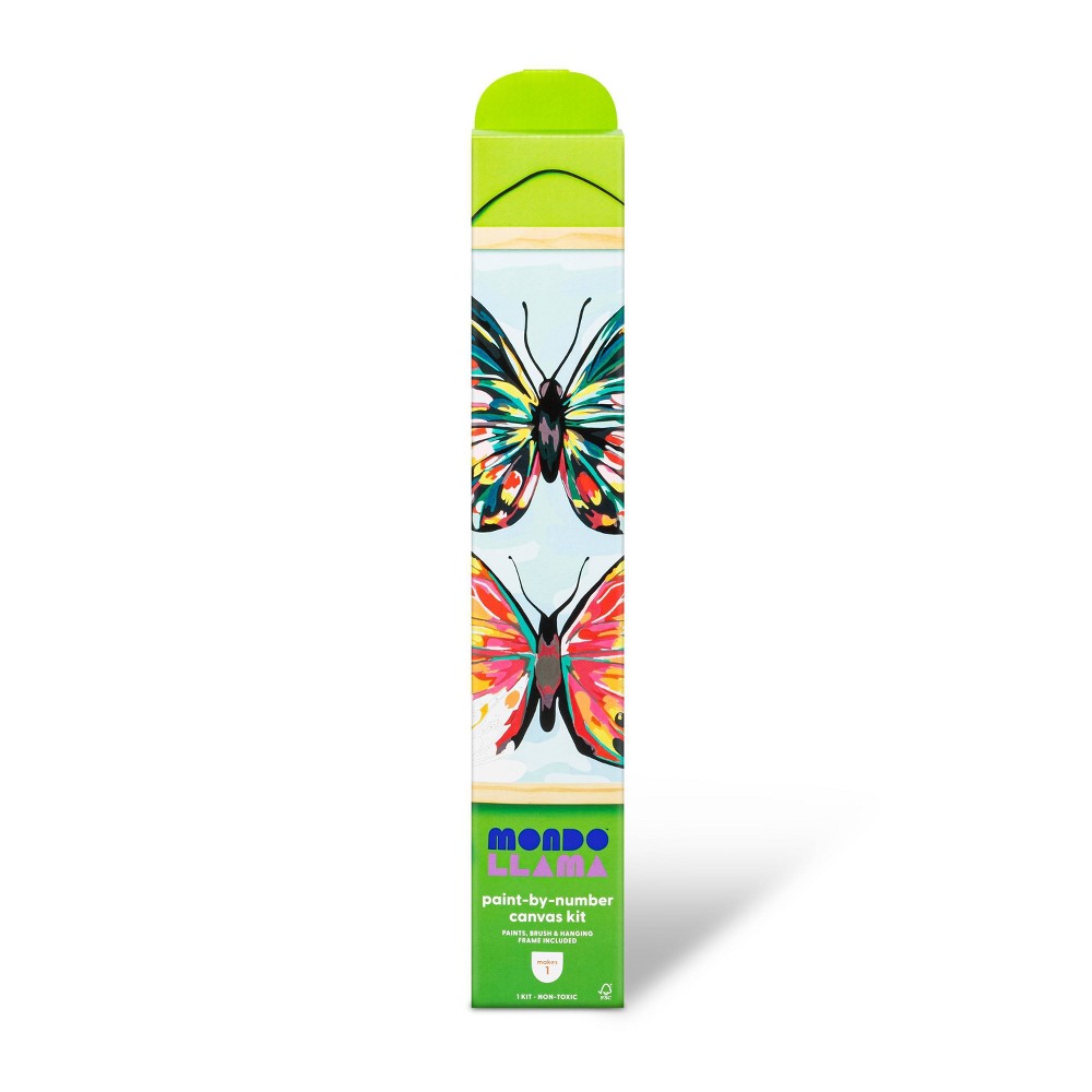 Paint by Number Kit Butterfly - Mondo Llama™: DIY Canvas Art, Adult Painting Kit with Paints & Brush