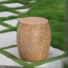 ACEPANO 12.2 in. W Modern Magnesium Oxide Drum-Shaped Side Table for Outdoor & Indoor-Brown - 3 of 4