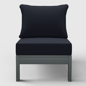 WestinTrends  Avalon Outdoor HDPE Deep Seating Modular Armless Patio Chair with Patio Cushions - 1 of 4