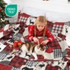Christmas Quilt Set, 3 Piece Reversible Holiday Coverlet Bedding, Soft Microfiber Quilt and 2 Pillow Shams, Festive Printed Bedspread for Decor - 2 of 4