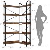 L-Shaped Corner Bookshelf, Beaded Design Bookcase, Industrial Storage Organizer Display Rack for Bedroom Living Room Office - 2 of 4