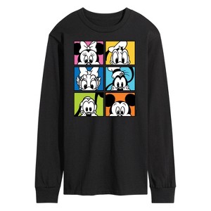 Men's - Disney - Mickey Friends Grid Long Sleeve Graphic T-Shirt - 1 of 4