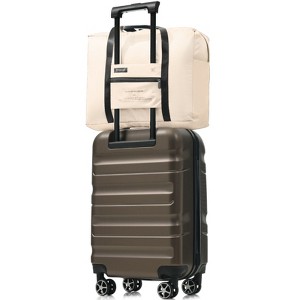20-Inch Brown Hardshell ABS Luggage Suitcase Set with Double Spinner Wheels and TSA Lock Travel Carry-On Luggage - 1 of 4