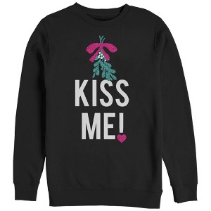 Women's CHIN UP Christmas Kiss Me Mistletoe Sweatshirt - 1 of 3