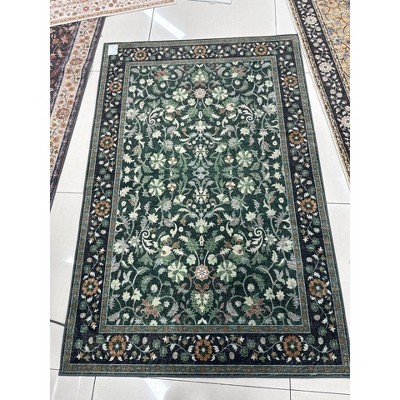 Area Rugs Floral Rug Non Slip Large Living Room Rug Washable Vintage Bohemian Soft Carpet for Bedroom Home Office