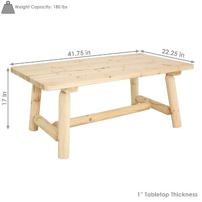 Rustic Unfinished Natural Fir Wood 41'' Coffee Table